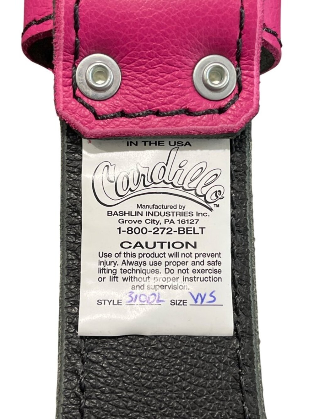 Cardillo Womens Size XXS 310DL Stock Lifting Weight Belt Pink - Picture 4 of 5